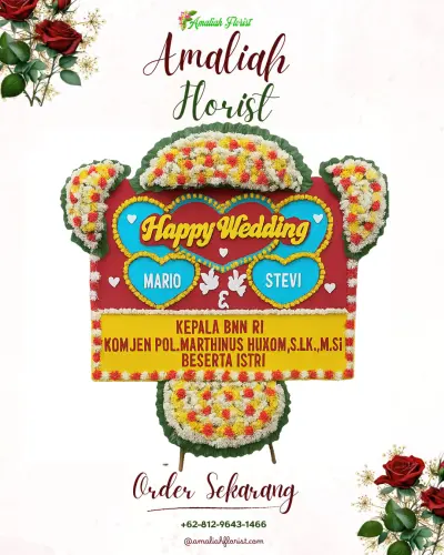 Karangan Papan Bunga Pernikahan di Anduring